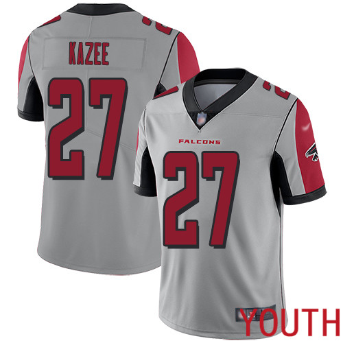 Atlanta Falcons Limited Silver Youth Damontae Kazee Jersey NFL Football #27 Inverted Legend->youth nfl jersey->Youth Jersey